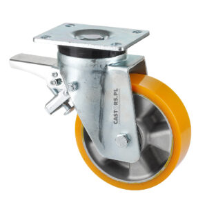 Zestaw kołowy obrotowy z hamulcem, 200 mm, 800 kg – SBHPW-ALPU 200-HC